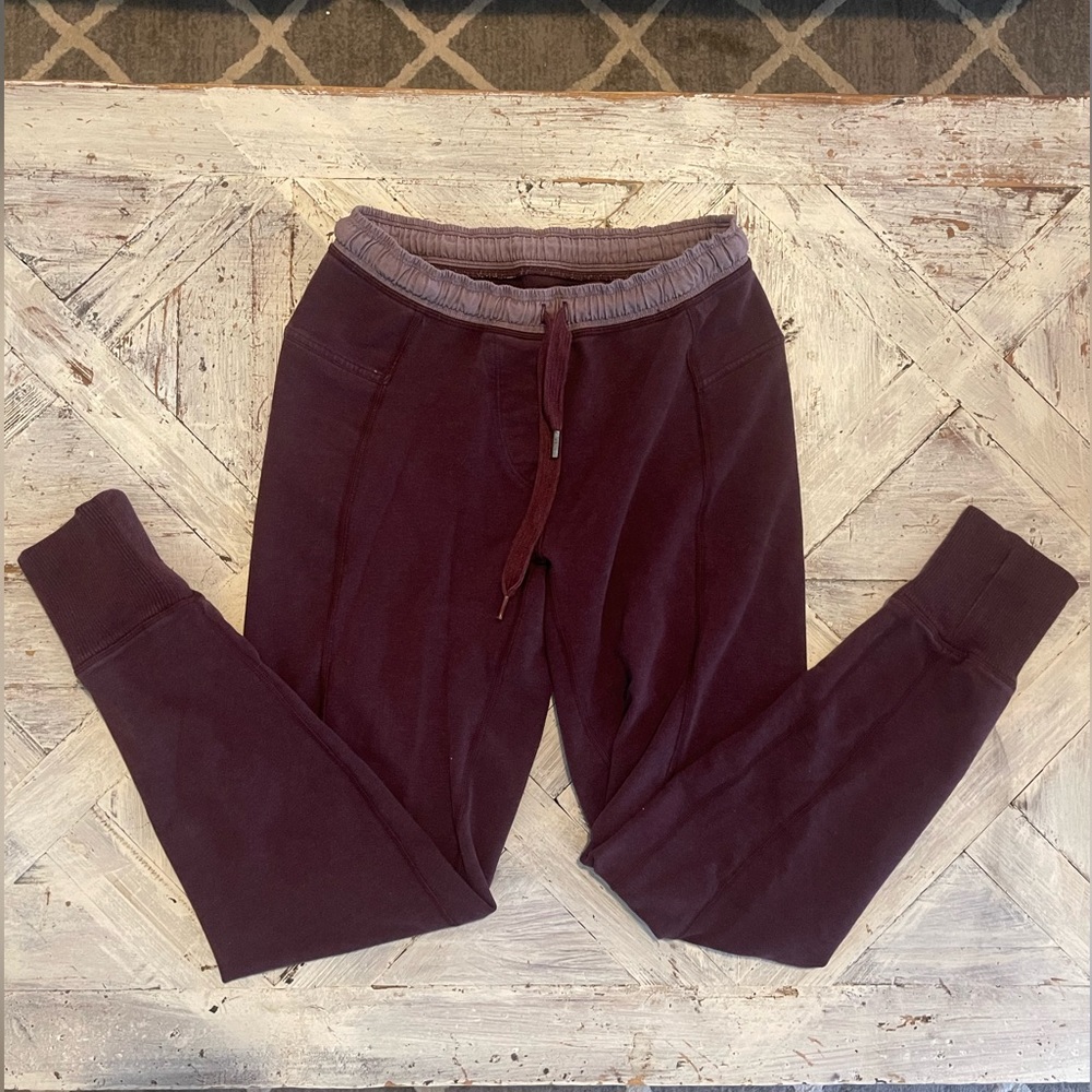 Womens LULULEMON Maroon Full length lounge Joggers